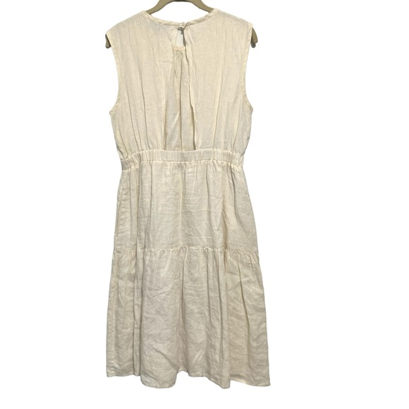 Everlane The Linen Open Back Dress Sz 6 Cream - Picture 9 of 14